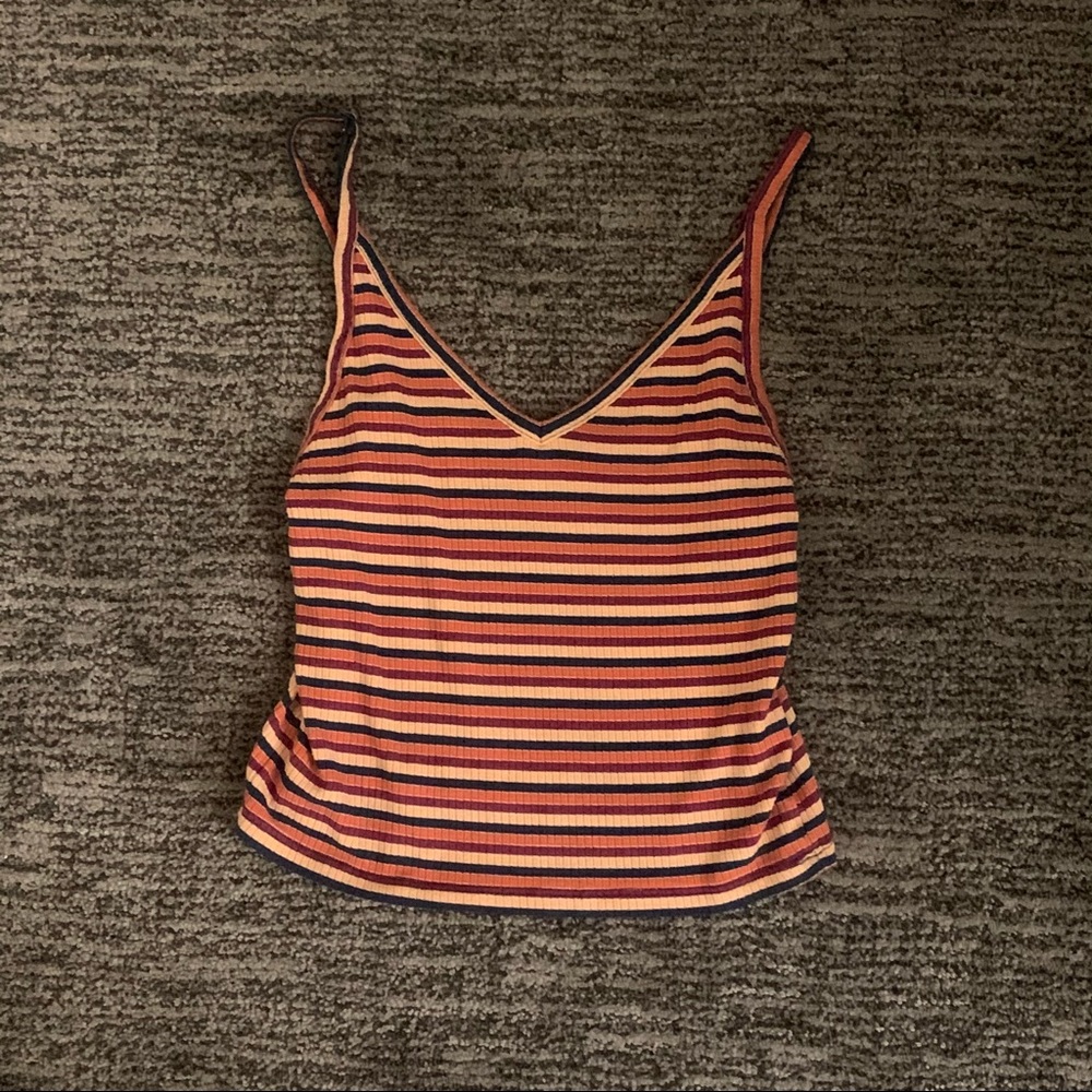 American Eagle Striped Crop Tank